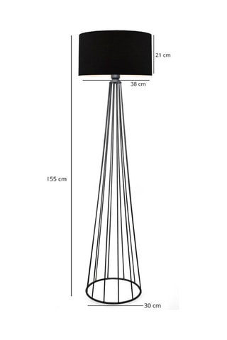 Staanlamp op driepoot - Wit en Eikenhoutimitatie - 60 W