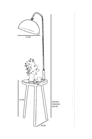Staanlamp Zwart en Naturel