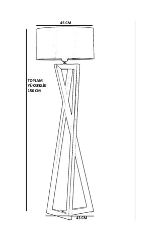Staanlamp Yildo - Zwart en Koperkleurig - 60 W