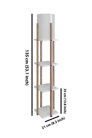Houten Staanlamp Maçka - Naturel en Zwart - 60 W