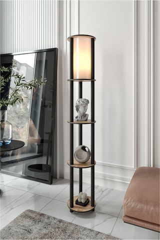 Staanlamp - Walnoothout-imitatie - 40 W