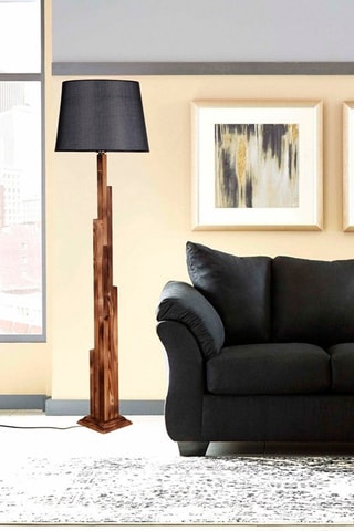 Houten Staanlamp - Beige en Bruin - 60 W