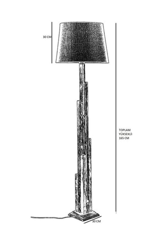 Houten Staanlamp - Beige en Bruin - 60 W