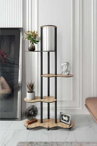 Staanlamp - Walnoothout-imitatie