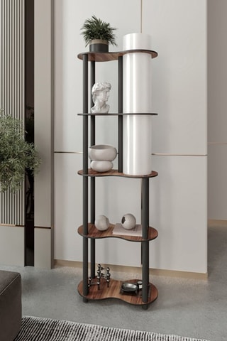 Staanlamp - Walnoothout-imitatie - 40 W