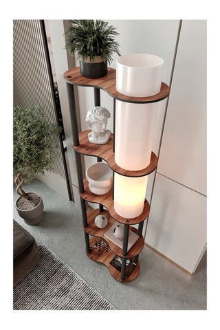 Staanlamp - Walnoothout-imitatie - 40 W