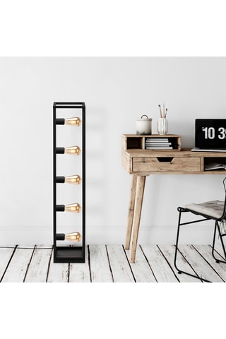 Staanlamp - Zwart - 5 x 40 W