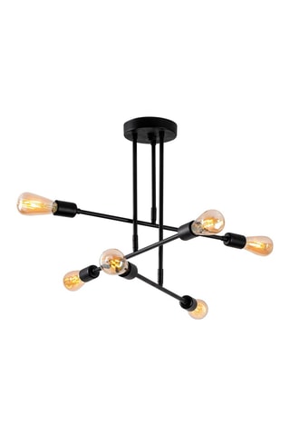 Plafondlamp Flower - Zwart - 6 x 100 W