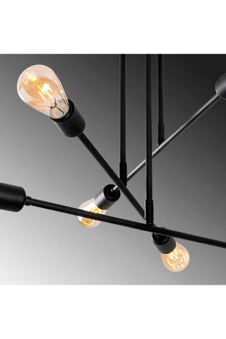 Plafondlamp Flower - Zwart - 6 x 100 W