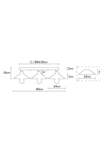 Plafondlamp Berceste - Goudkleurig - 3 x 100 W