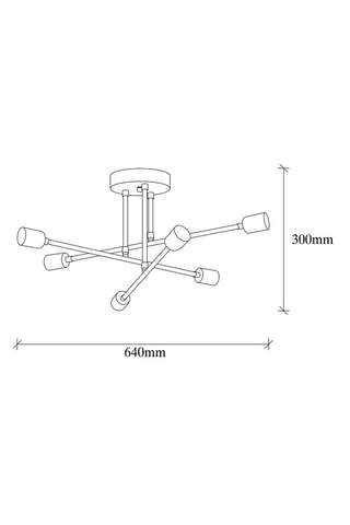 Hanglamp Flower - Koperkleurig - 6 x 100 W