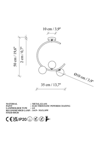 Plafondlamp - Zwart en Wit - 3 x 10 W