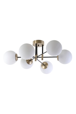 Plafondlamp - Goudkleurig en Zwart - 6 x 60 W
