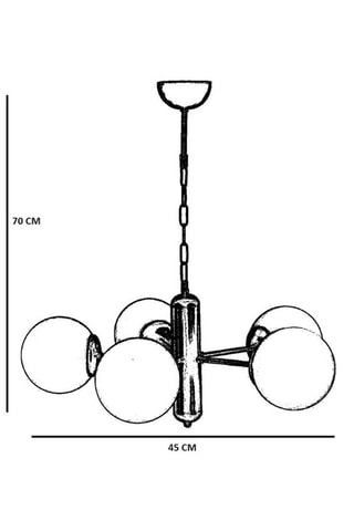 Hanglamp - Goudkleurig - 5 x 60 W