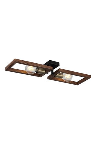 Houten Plafondlamp Era - Naturel - 2 x 40 W