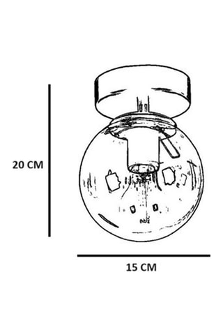 Plafondlamp - Zwart en Amberkleurig - 60 W