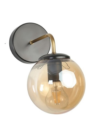 Wandlamp - Zwart en Transparant - 60 W
