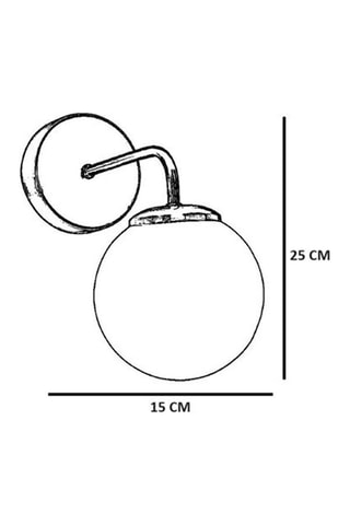 Wandlamp - Zwart en Transparant - 60 W