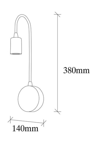 Wandlamp Baston - Zwart - 40 W