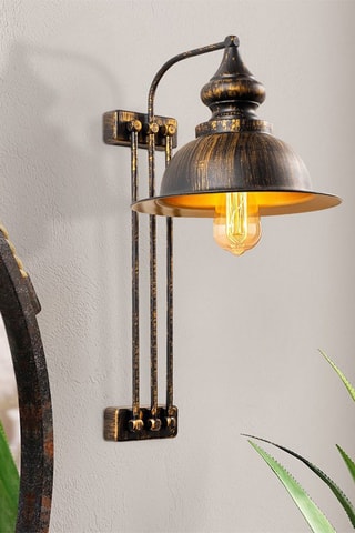 Wandlamp Saglam - Bruin en Goudkleurig - 40 W