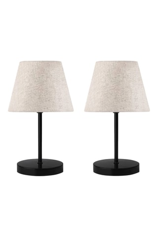 2 Tafellampen Ayd - Crèmekleurig en Zwart - 2 x 60 W