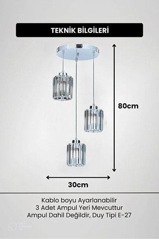 Hanglamp - Zilverkleurig - 3 x 40 W