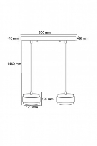 Hanglamp - Beige - 2 x 40 W