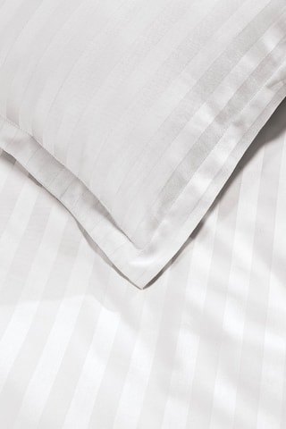 2 fundas de almohada de satén de algodón 80 hilos/cm² Dobby - Blanco