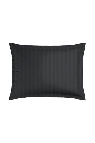2 fundas de almohada de satén de algodón 80 hilos/cm² Dobby - Negro