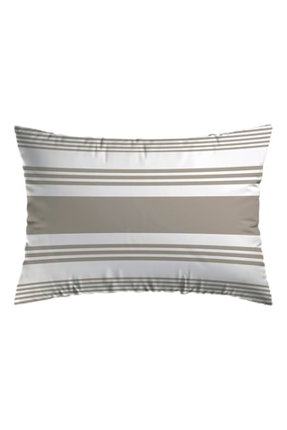 2 fundas de almohada de satén de algodón 80 hilos/cm² Alizée - Topo y blanco