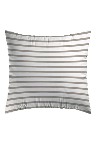 2 fundas de almohada de satén de algodón 80 hilos/cm² Alizée - Topo y blanco