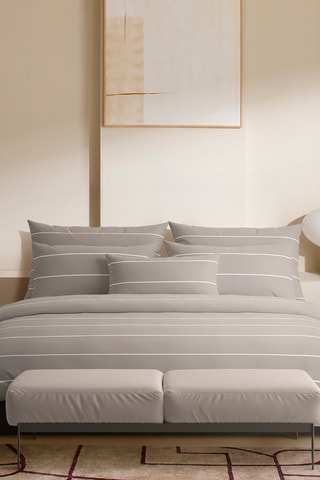 2 fundas de almohada de satén de algodón 80 hilos/cm² Margaux - Topo