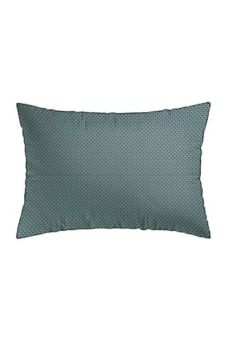 2 fundas de almohada de satén de algodón 80 hilos/cm² Jardin Volant - Verde y rosa