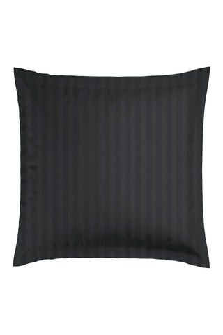 2 fundas de almohada de satén de algodón 80 hilos/cm² Dobby - Negro