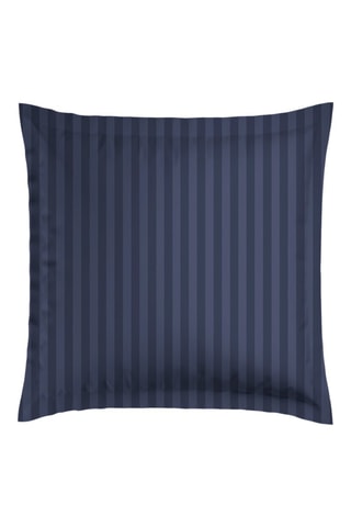 2 fundas de almohada de satén de algodón 80 hilos/cm² Dobby - Azul oscuro