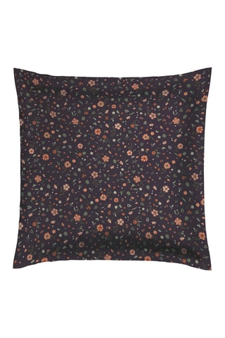 2 fundas de almohada de satén de algodón 80 hilos/cm² Pétunia - Marrón y naranja