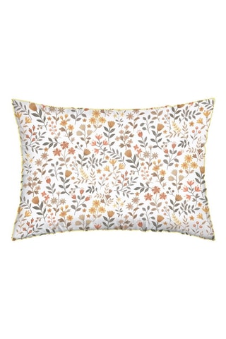 2 fundas de almohada de satén de algodón Havre d’ambre - 80 hilos/cm² - Blanco y amarillo