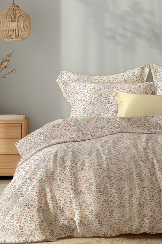 2 fundas de almohada de satén de algodón Havre d’ambre - 80 hilos/cm² - Blanco y amarillo