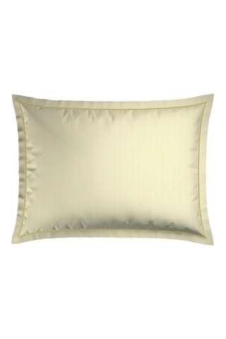 2 fundas de almohada de satén de algodón Lignes peintes - 80 hilos/cm² - Blanco y amarillo