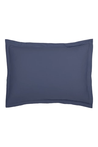 2 fundas de almohada de satén de algodón Uni - 80 hilos/cm² - Azul