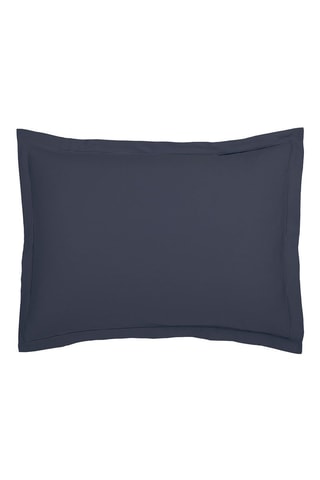 2 fundas de almohada de satén de algodón Uni - 80 hilos/cm² - Azul
