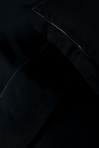 2 fundas de almohada de satén de algodón Uni - 80 hilos/cm² - Negro