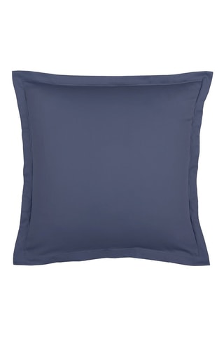 2 fundas de almohada de satén de algodón Uni - 80 hilos/cm² - Azul