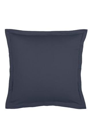 2 fundas de almohada de satén de algodón Uni - 80 hilos/cm² - Azul