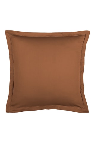 2 fundas de almohada de satén de algodón Uni - 80 hilos/cm² - Marrón