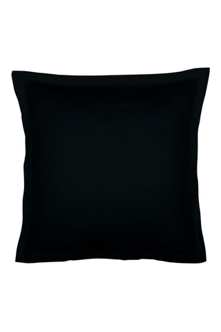 2 fundas de almohada de satén de algodón Uni - 80 hilos/cm² - Negro