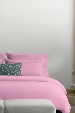 2 fundas de almohada de satén de algodón Uni - 80 hilos/cm² - Rosa