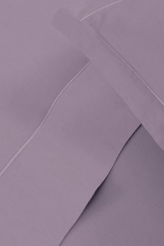 2 fundas de almohada de satén de algodón Uni - 80 hilos/cm² - Lila