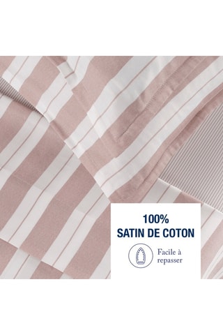 2 fundas de almohada de satén de algodón Chloé - 80 hilos/cm² - Rosa viejo