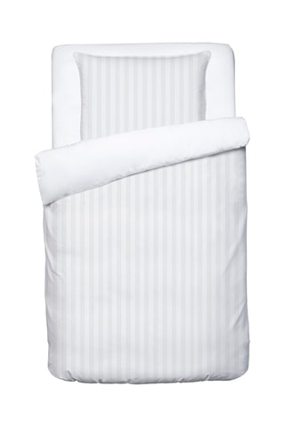 Juego de nórdico de satén de algodón 80 hilos/cm² Dobby - Blanco